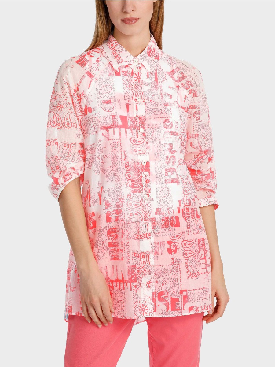 Marc Cain Blouse In Bandana Lines Print Blouses & Tunics