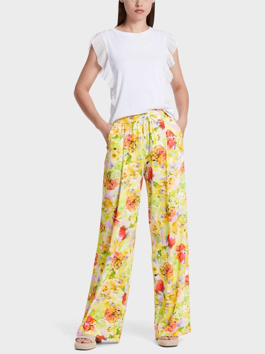 Marc Cain Wedi Trousers In A Floral Design Pants