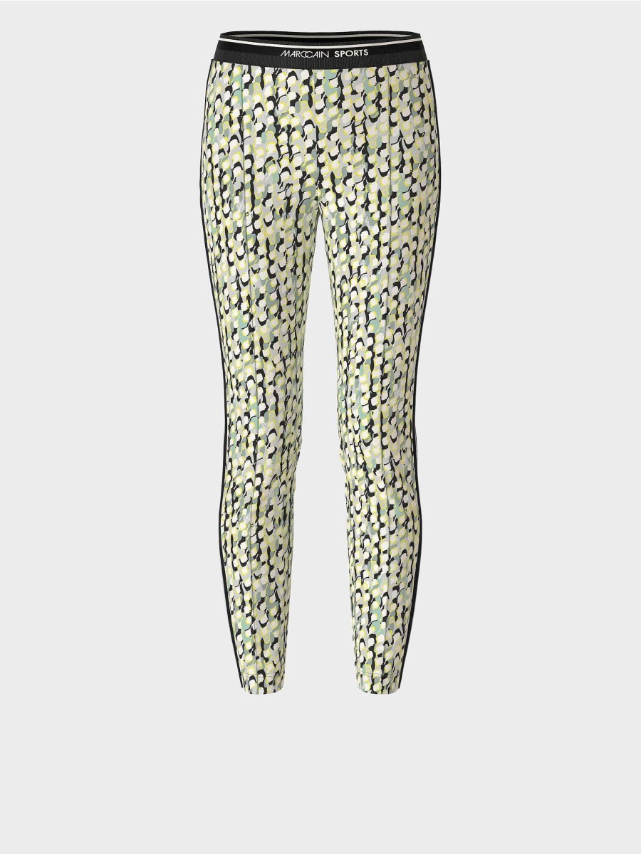 Marc Cain Sofia Trousers With All-Over Print And Galon Pantsuits