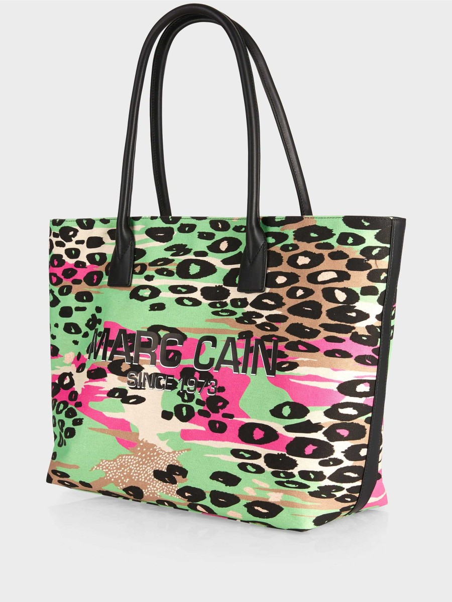 Marc Cain Shopper Bag In Colored Leo Print Bags