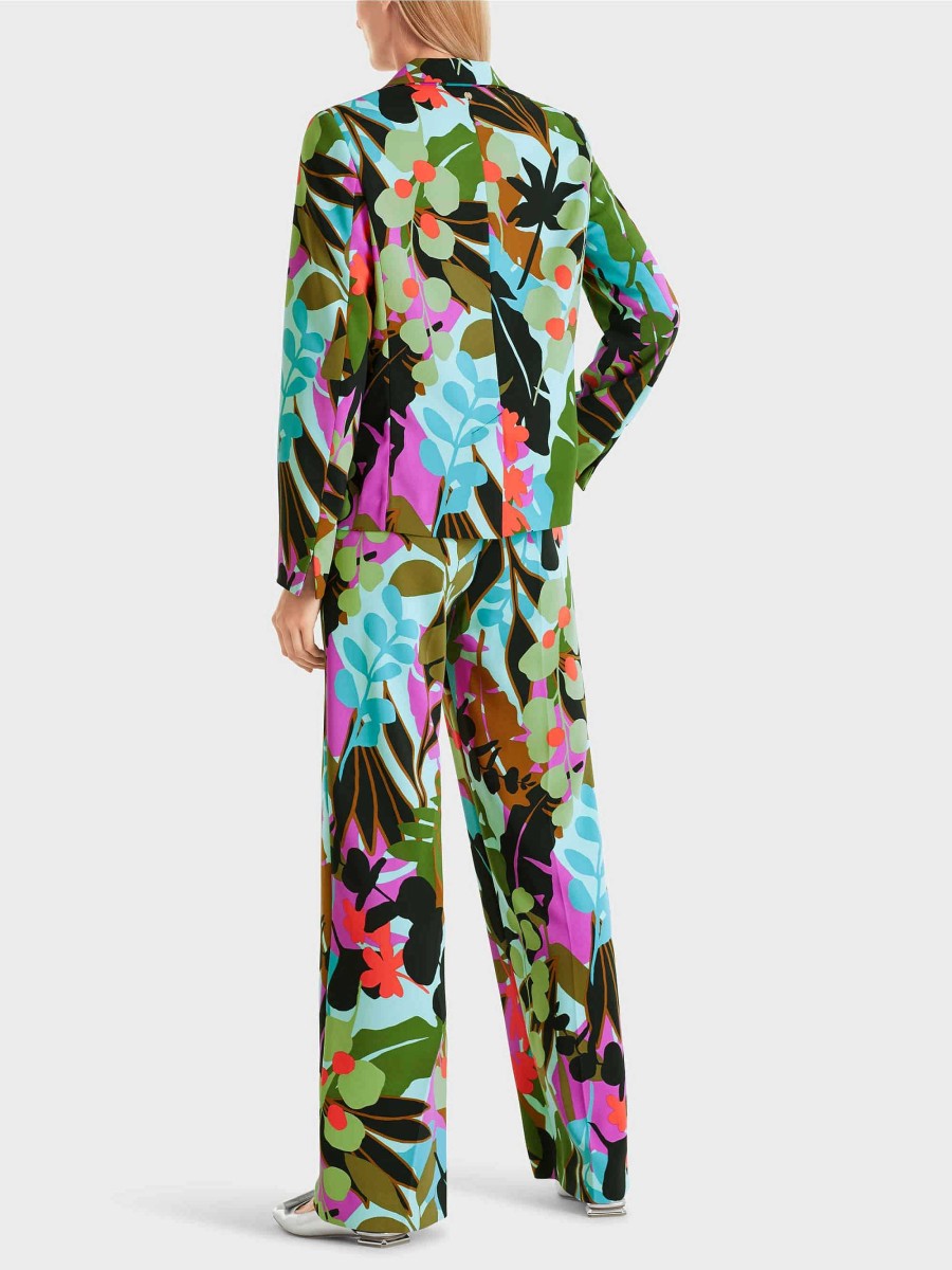 Marc Cain Blazer In A Colorful Leaf Design Pantsuits