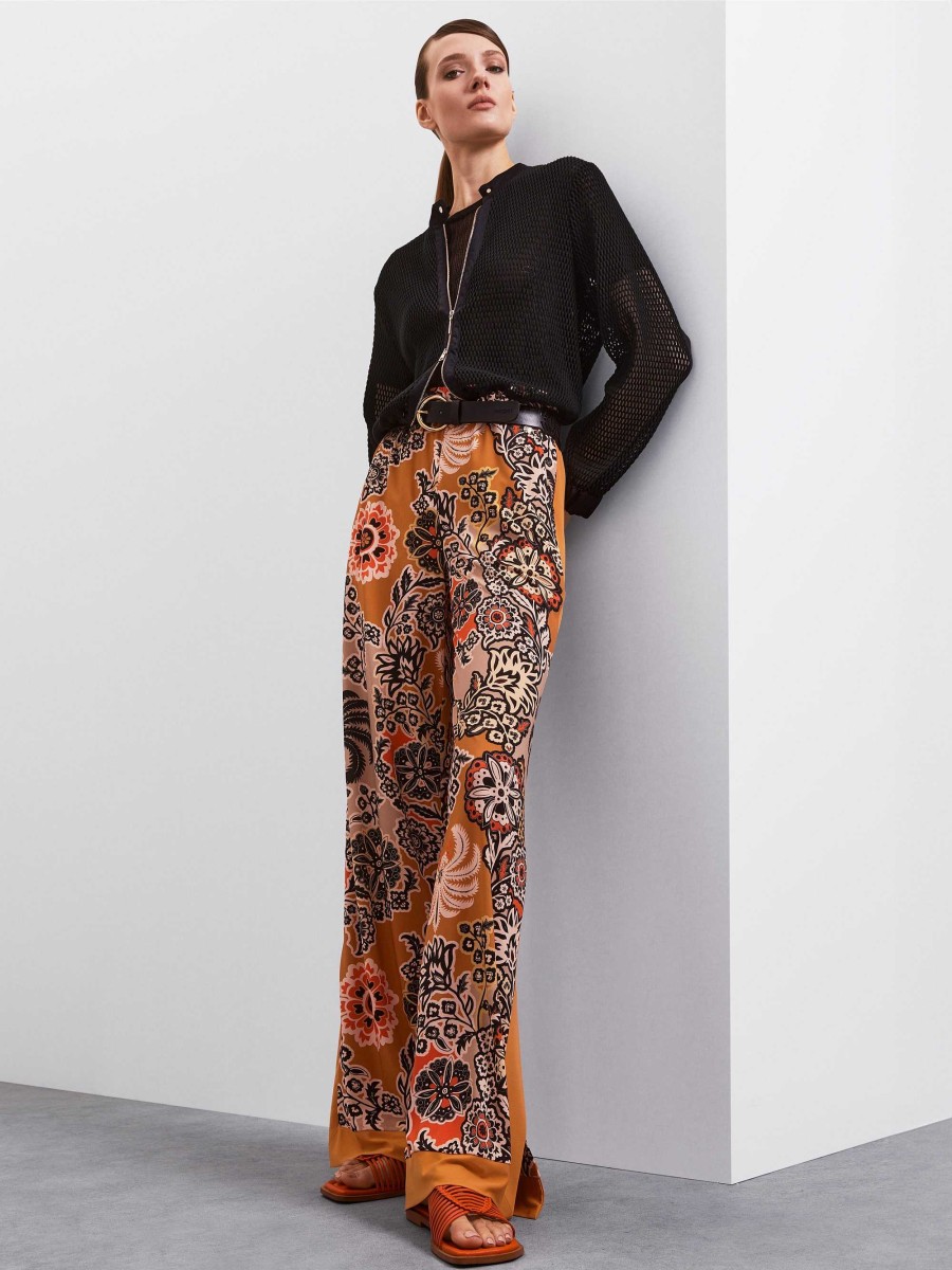 Marc Cain Model Wedi Palazzo Trousers With Galon Pants