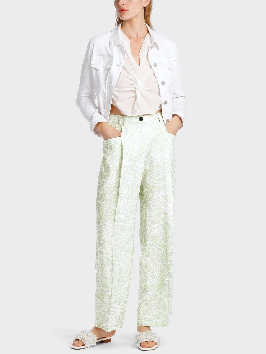 Marc Cain Model Wasco Trousers With A Paisley Pattern Pants