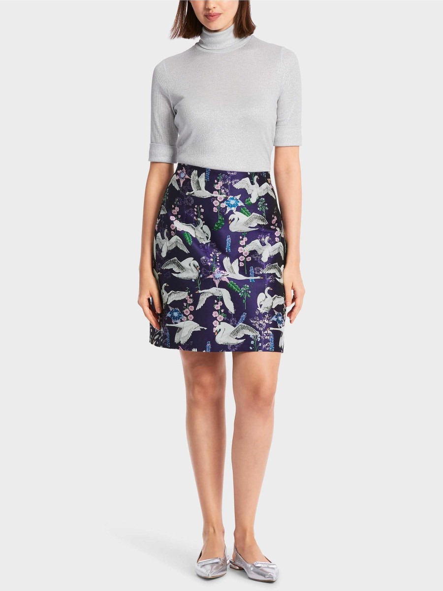 Marc Cain Swan Print Mini Skirt Rocke