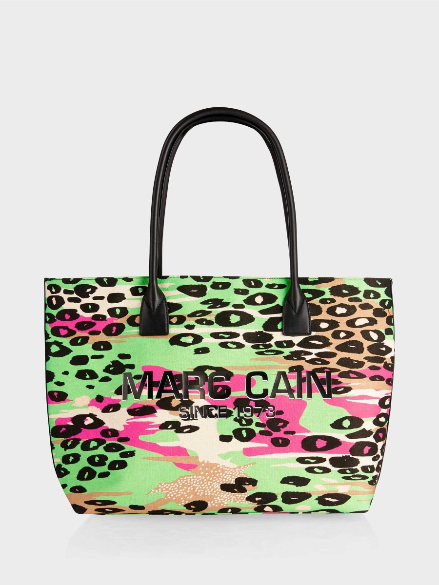 Marc Cain Shopper Bag In Colored Leo Print Bags