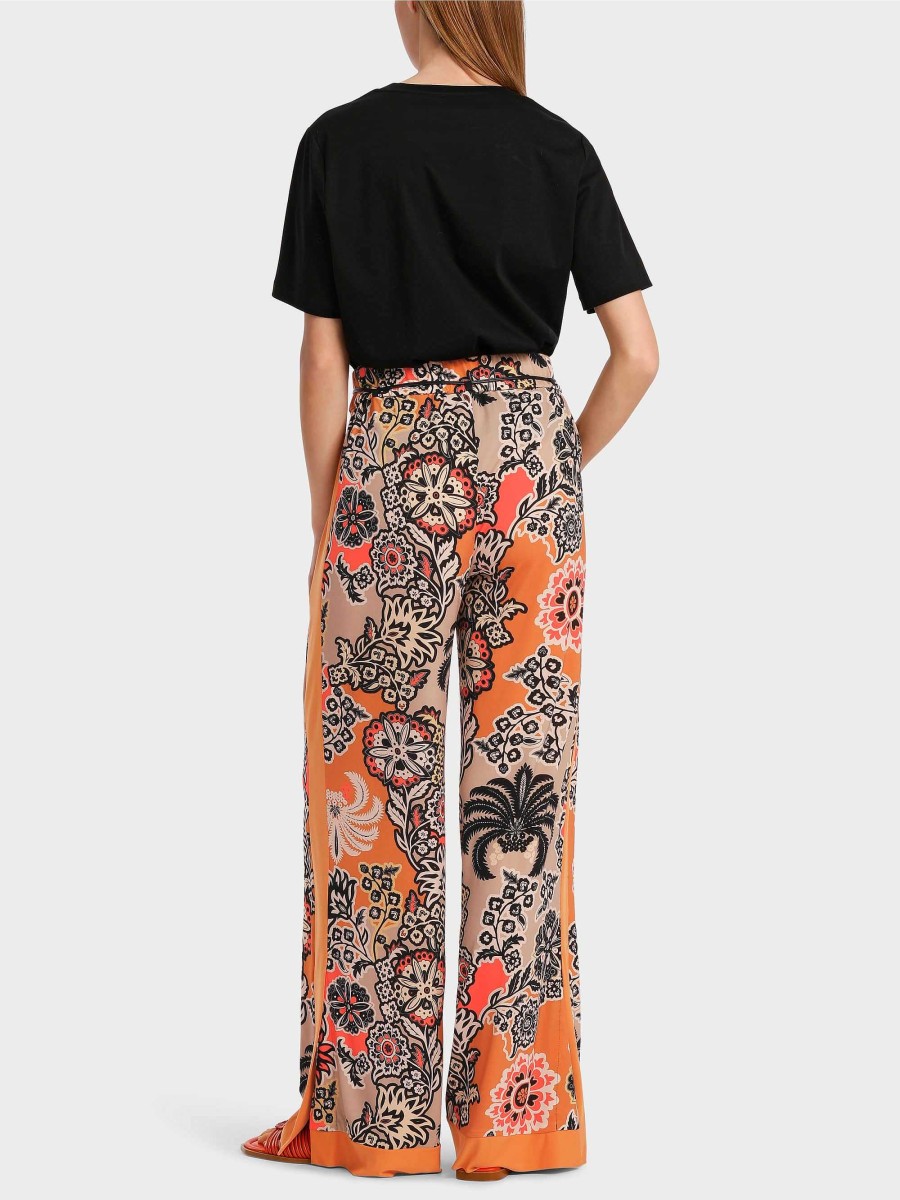 Marc Cain Model Wedi Palazzo Trousers With Galon Pants