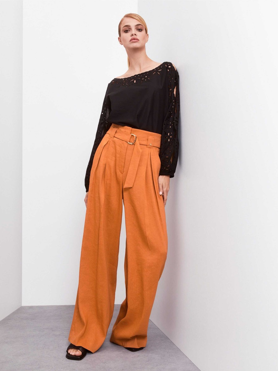 Marc Cain Model Wichita Trousers In Paperbag Style Pants