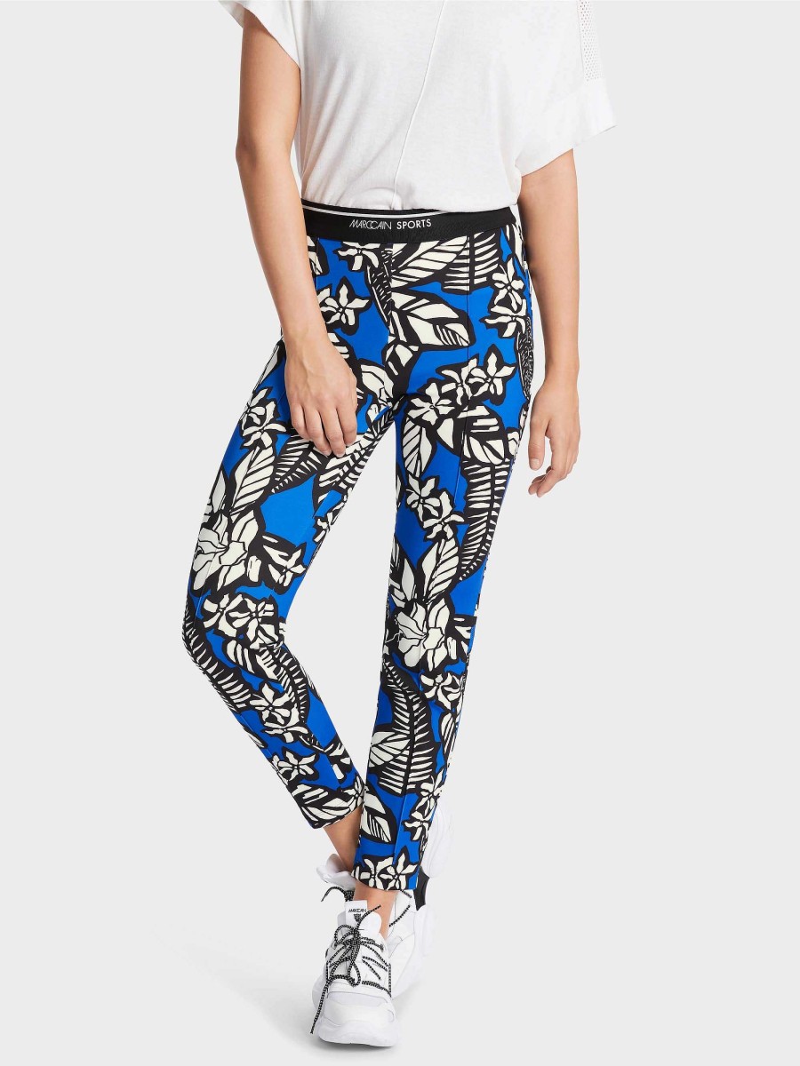 Marc Cain Pants Sofia - With Floral Overprint Pants