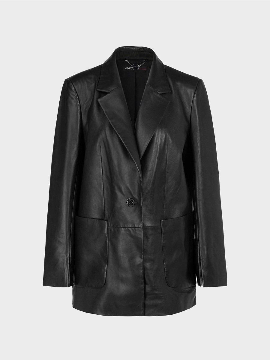 Marc Cain Blazer Made Of Soft Leather Blazer