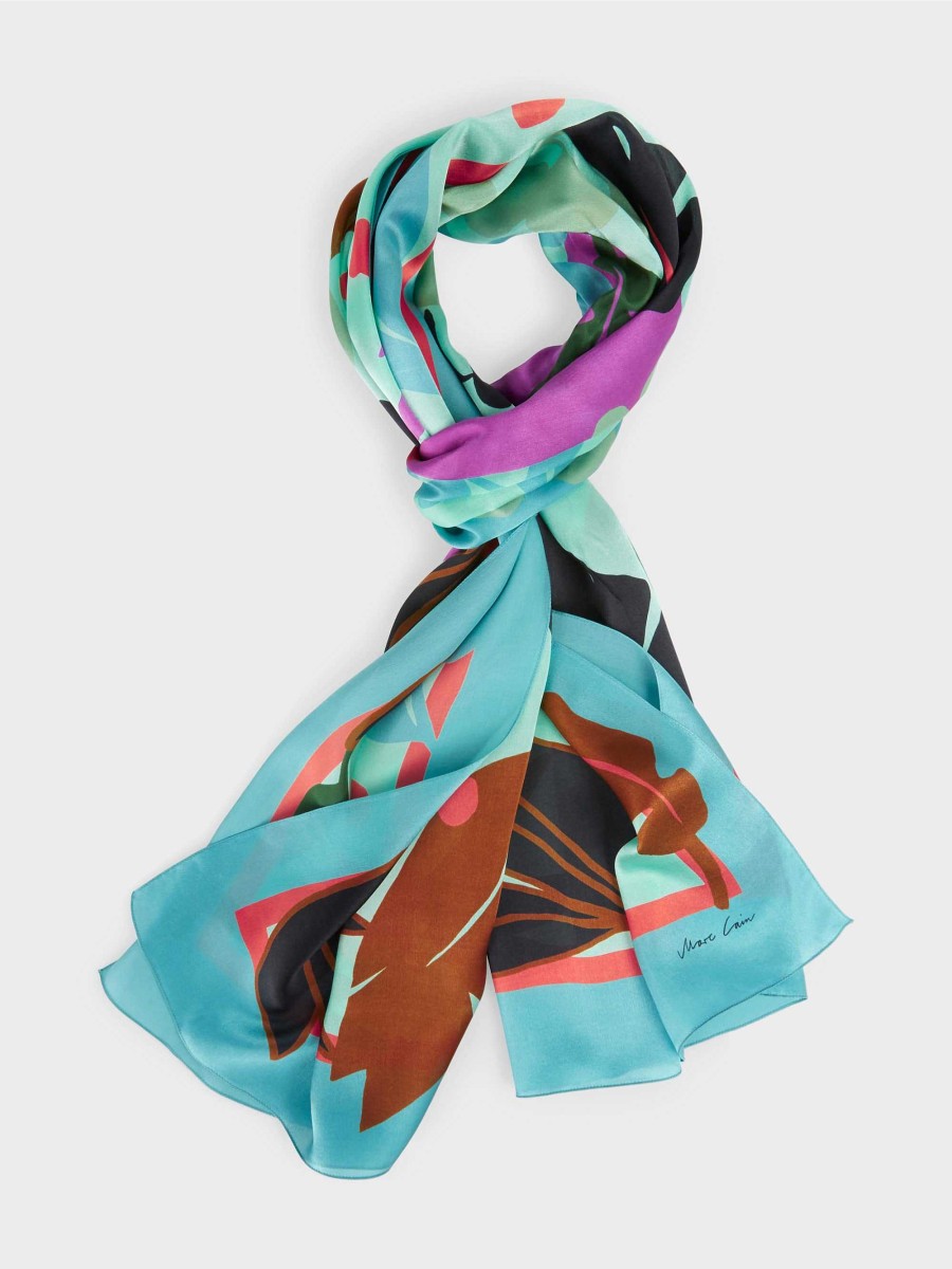 Marc Cain Scarf With All-Over Leaf Design Accessories