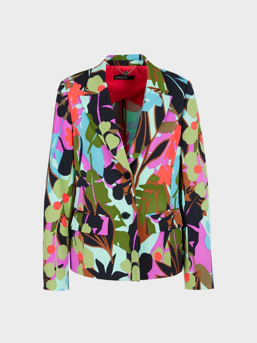 Marc Cain Blazer In A Colorful Leaf Design Blazer