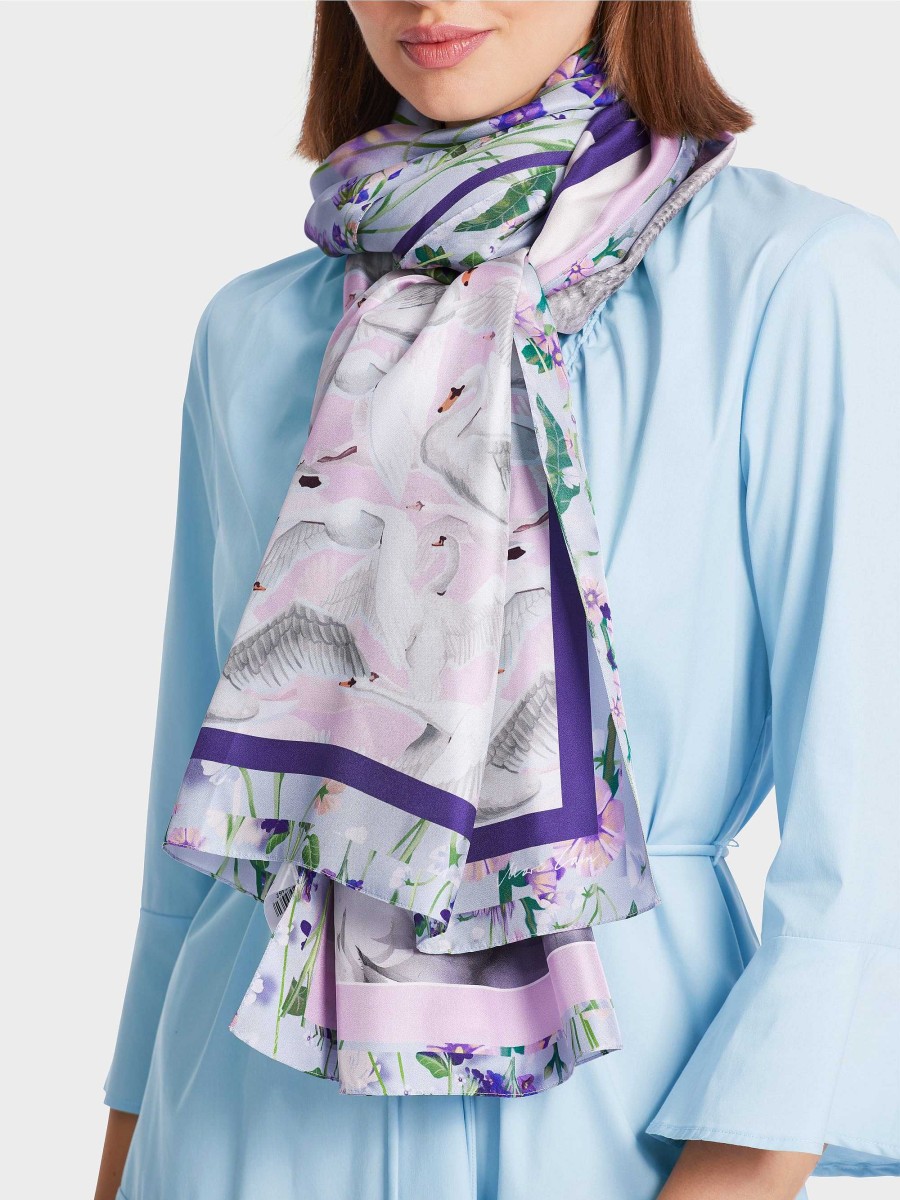 Marc Cain Elegant Silk Scarf With Print Accessories