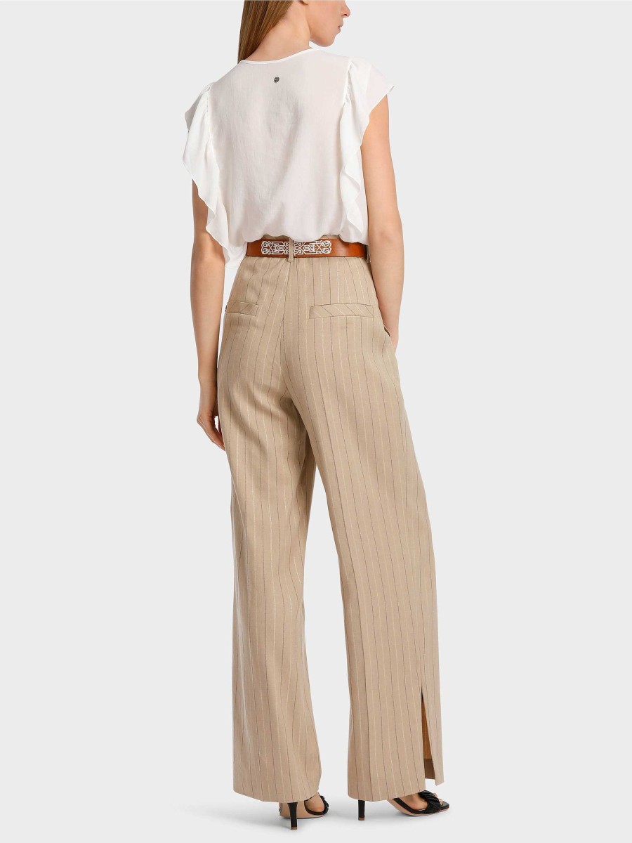 Marc Cain Model Wasco Trousers In Pinstripes Pants