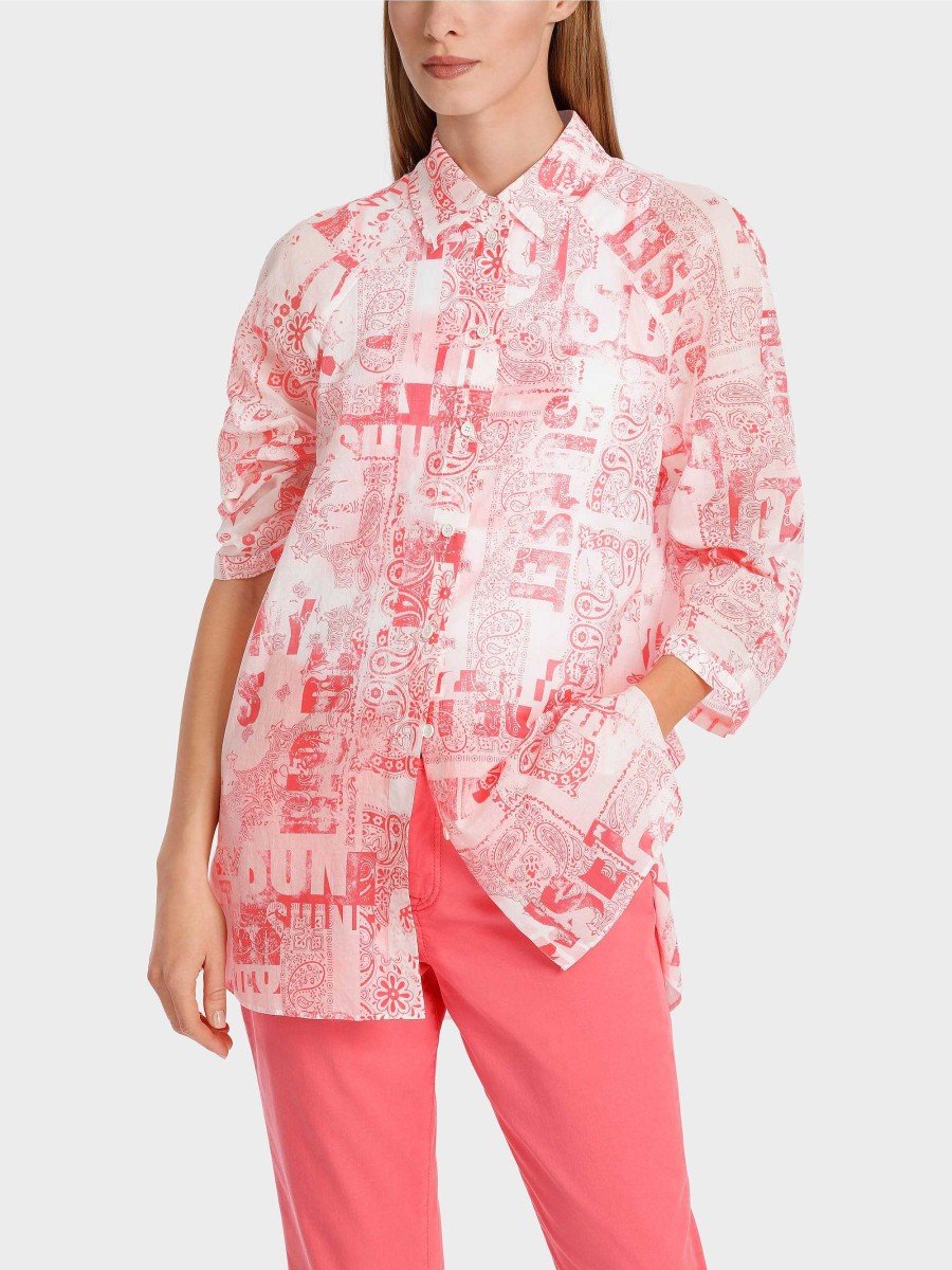 Marc Cain Blouse In Bandana Lines Print Blouses & Tunics