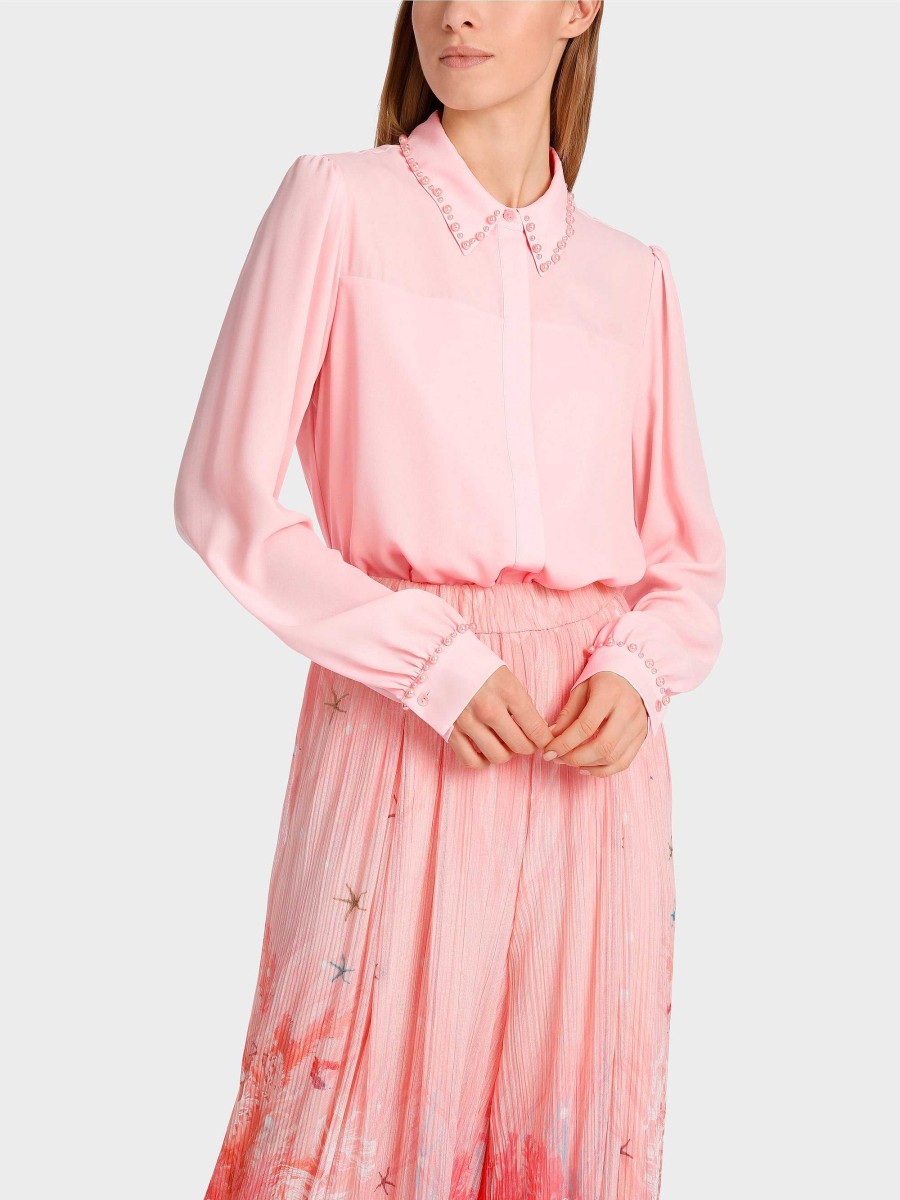 Marc Cain Shirt Blouse With Pearls Blouses & Tunics