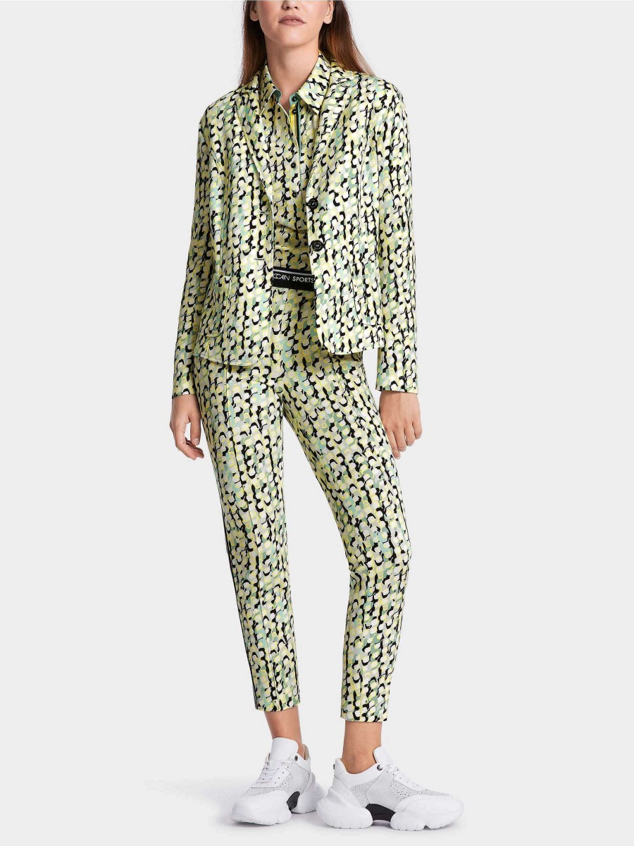 Marc Cain 70Ies Blazer With Graphic All-Over Print Pantsuits