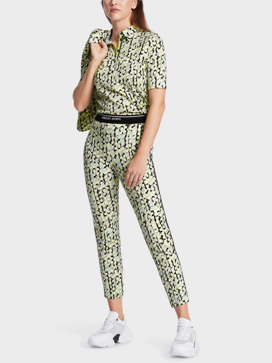 Marc Cain Sofia Trousers With All-Over Print And Galon Pantsuits