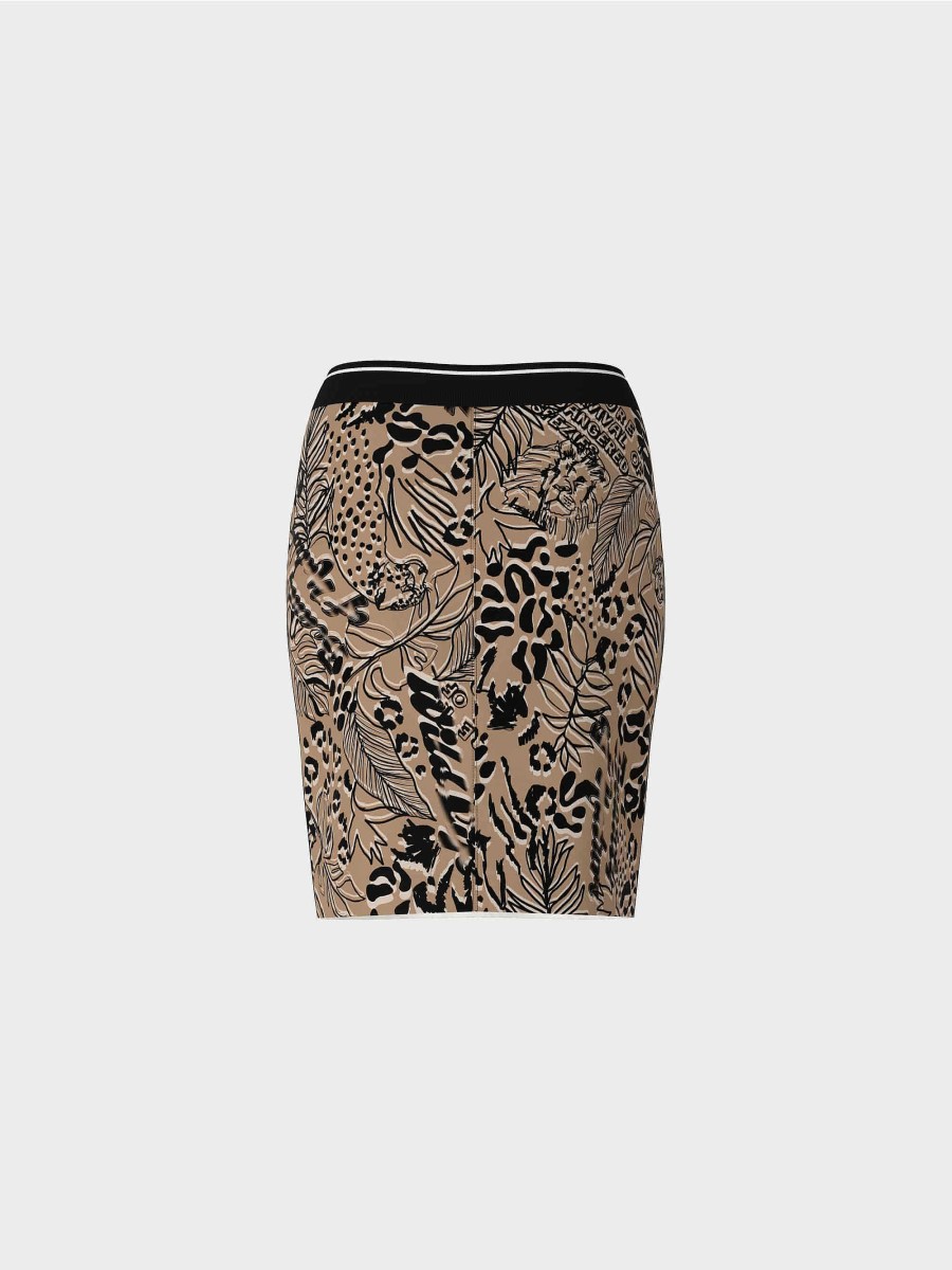 Marc Cain Narrow Skirt With All-Over Print Rocke