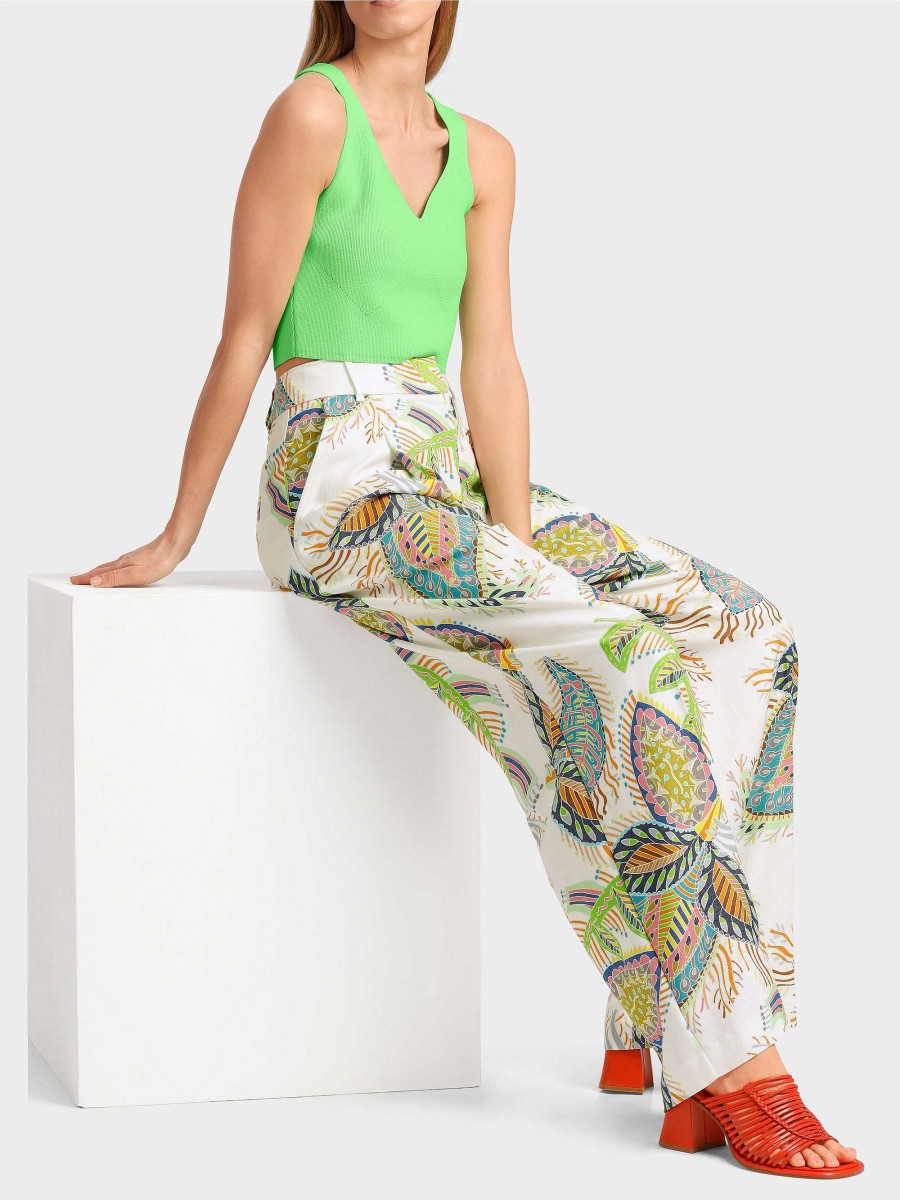 Marc Cain Model Wichita Printed Pleated Trousers Pants